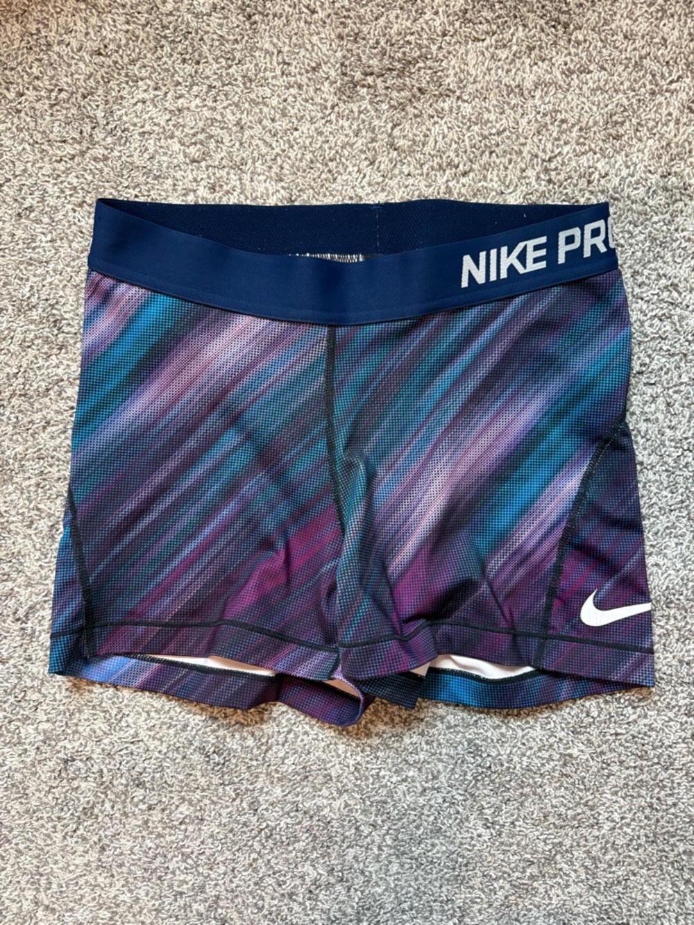 Nike Navy and Light Gray Dri-FIT Athletic Shorts